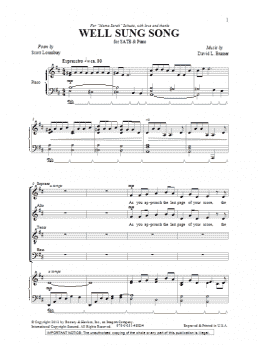 page one of Well Sung Song (SATB Choir)
