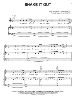 page one of Shake It Out (Piano, Vocal & Guitar Chords (Right-Hand Melody))