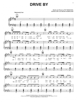 page one of Drive By (Piano, Vocal & Guitar Chords (Right-Hand Melody))
