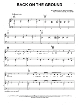 page one of Back On The Ground (Piano, Vocal & Guitar Chords (Right-Hand Melody))