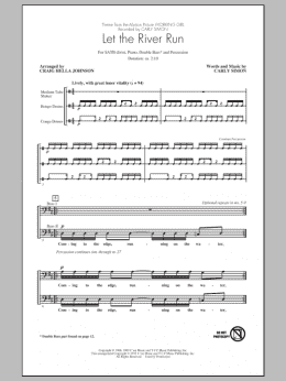 page one of Let The River Run (arr. Craig Hella Johnson) (SATB Choir)