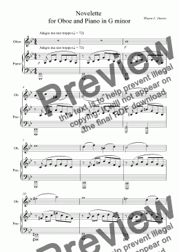 page one of Novelette for Oboe and Piano