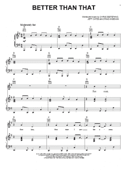 page one of Better Than That (Piano, Vocal & Guitar Chords (Right-Hand Melody))