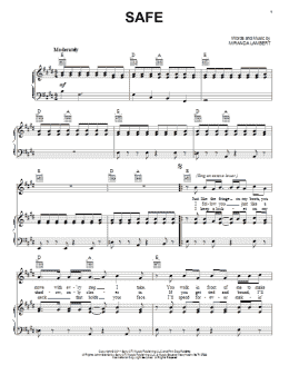 page one of Safe (Piano, Vocal & Guitar Chords (Right-Hand Melody))