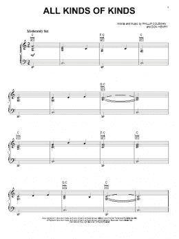 page one of All Kinds Of Kinds (Piano, Vocal & Guitar Chords (Right-Hand Melody))