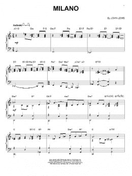 page one of Milano (arr. Brent Edstrom) (Piano Solo)