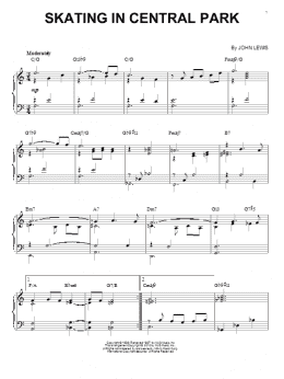 page one of Skating In Central Park (arr. Brent Edstrom) (Piano Solo)