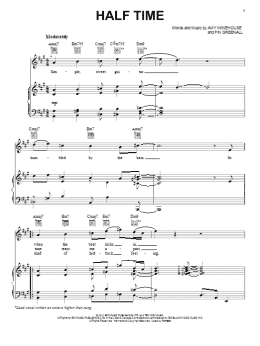 page one of Half Time (Piano, Vocal & Guitar Chords (Right-Hand Melody))