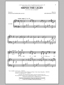 page one of Shines The Light (SATB Choir)