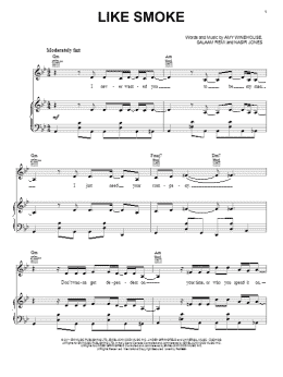 page one of Like Smoke (Piano, Vocal & Guitar Chords (Right-Hand Melody))