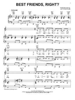 page one of Best Friends, Right? (Piano, Vocal & Guitar Chords (Right-Hand Melody))