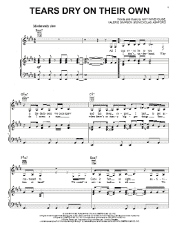 page one of Tears Dry On Their Own (Piano, Vocal & Guitar Chords (Right-Hand Melody))