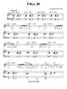 page one of Fall In (Piano & Vocal)