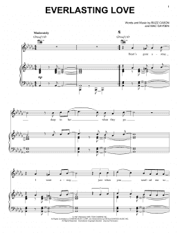 page one of Everlasting Love (Piano, Vocal & Guitar Chords (Right-Hand Melody))