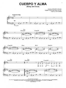 page one of Cuerpo Y Alma (Body And Soul) (Piano & Vocal)