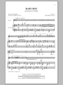 page one of Baby Boy (SATB Choir)