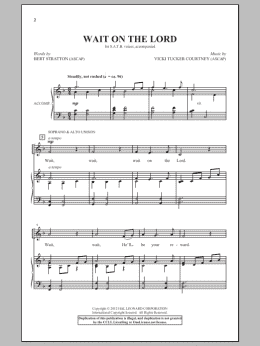 page one of Wait On The Lord (SATB Choir)