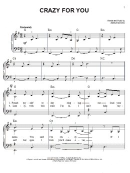 page one of Crazy For You (Easy Piano)