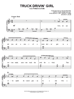 page one of Truck Drivin' Girl (Easy Piano)