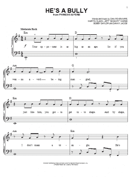 page one of He's A Bully (Easy Piano)