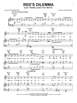 page one of Red's Dilemma (Can I Really Leave You Here?) (Piano, Vocal & Guitar Chords (Right-Hand Melody))