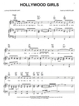 page one of Hollywood Girls (Piano, Vocal & Guitar Chords (Right-Hand Melody))