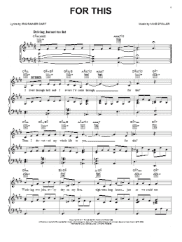 page one of For This (Piano, Vocal & Guitar Chords (Right-Hand Melody))