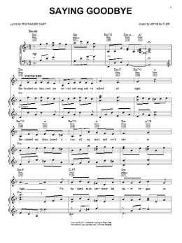 page one of Saying Goodbye (Piano, Vocal & Guitar Chords (Right-Hand Melody))