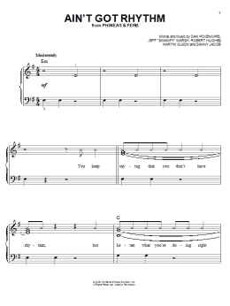 page one of Ain't Got Rhythm (Easy Piano)