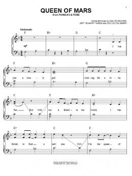 page one of Queen Of Mars (Easy Piano)