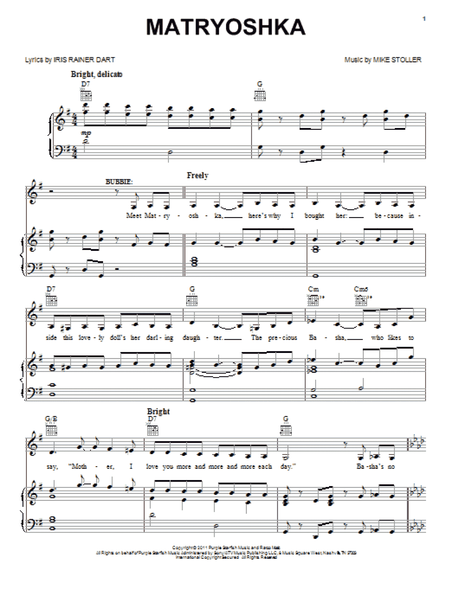 Matryoshka (Piano, Vocal & Guitar Chords (Right-Hand Melody))