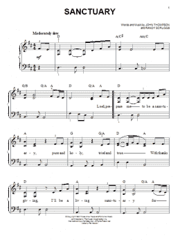 page one of Sanctuary (Easy Piano)