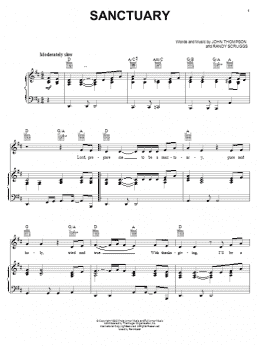 page one of Sanctuary (Piano, Vocal & Guitar Chords (Right-Hand Melody))