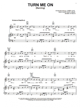 page one of Turn Me On (Burning) (Piano, Vocal & Guitar Chords (Right-Hand Melody))