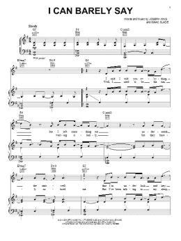 page one of I Can Barely Say (Piano, Vocal & Guitar Chords (Right-Hand Melody))