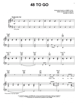 page one of 48 To Go (Piano, Vocal & Guitar Chords (Right-Hand Melody))