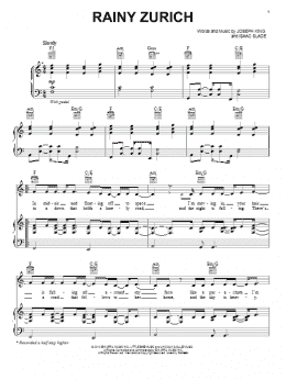 page one of Rainy Zurich (Piano, Vocal & Guitar Chords (Right-Hand Melody))