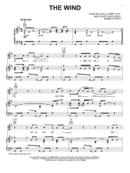 page one of The Wind (Piano, Vocal & Guitar Chords (Right-Hand Melody))