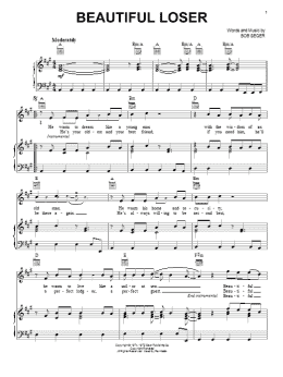 page one of Beautiful Loser (Piano, Vocal & Guitar Chords (Right-Hand Melody))