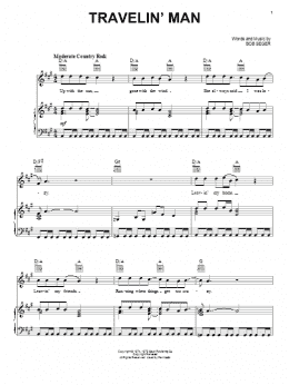 page one of Travelin' Man (Piano, Vocal & Guitar Chords (Right-Hand Melody))