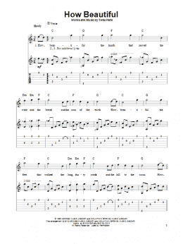 page one of How Beautiful (Solo Guitar)
