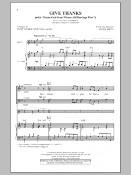 page one of Give Thanks (arr. Vicki Tucker Courtney) (SATB Choir)