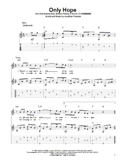 page one of Only Hope (Solo Guitar)