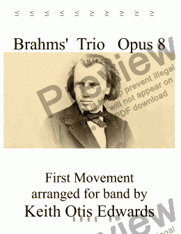 page one of Brahms' Trio, Opus 8