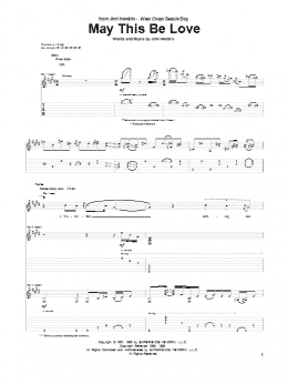 page one of May This Be Love (Guitar Tab)