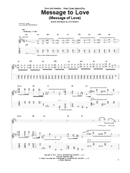 page one of Message To Love (Message Of Love) (Guitar Tab)