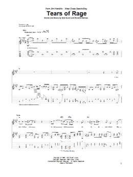 page one of Tears Of Rage (Guitar Tab)