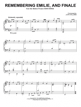 page one of Remembering Emilie, And Finale (Piano Solo)