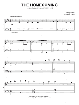 page one of The Homecoming (Piano Solo)
