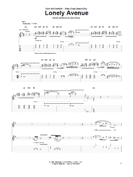 page one of Lonely Avenue (Guitar Tab)
